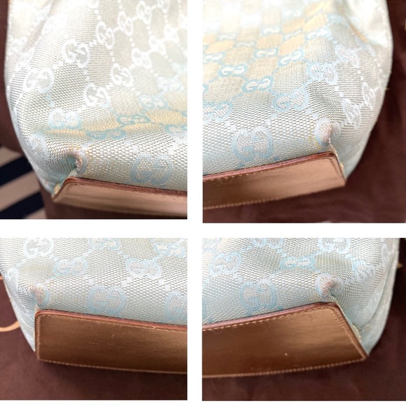 Small Gucci Monogram Guccissima Baby Blue Canvas Tote - Picture 14 of 15